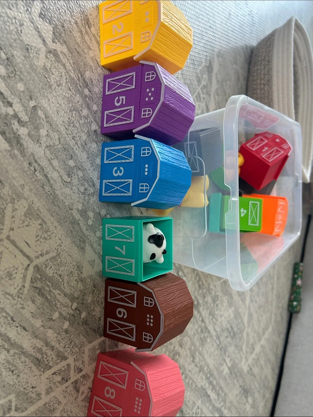 Colorful Numbered Barn Blocks - Multicolor Kids Toy Set